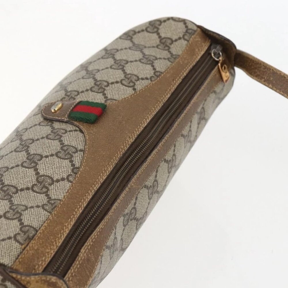 GUCCI GG Supreme Web Sherry Line Bag PVC Beige Gold 89 02 017 Auth BA8189 - Picture 7 of 15